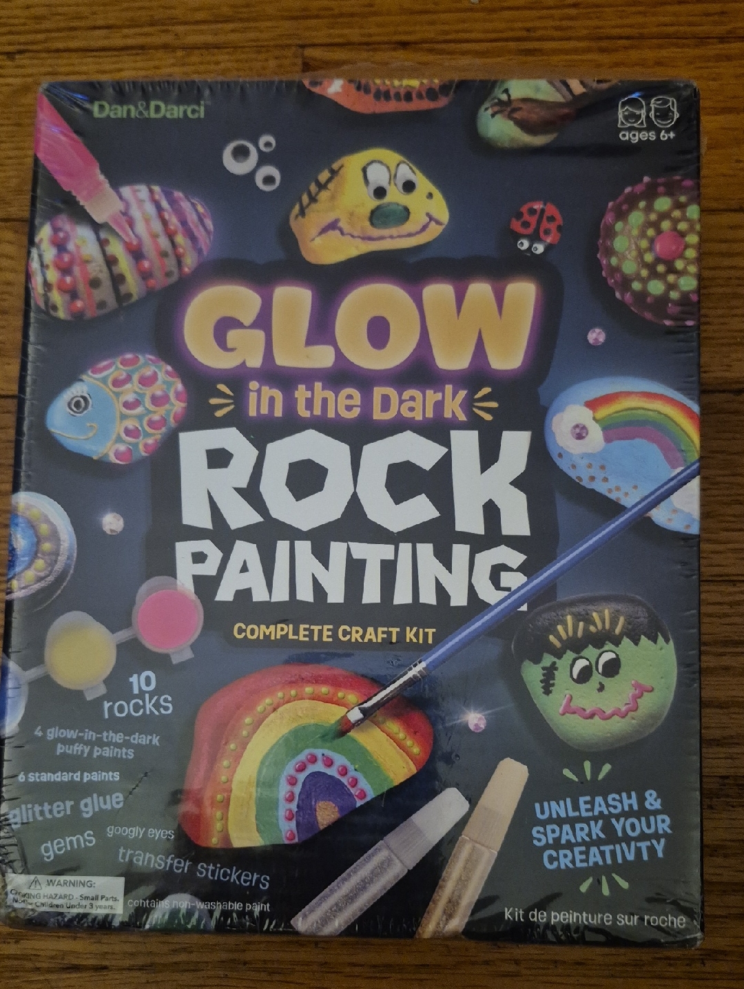 Dan & Darci Glow In The Dark Rock Painting Kit Multicolor New And Sealed.Ages 6+